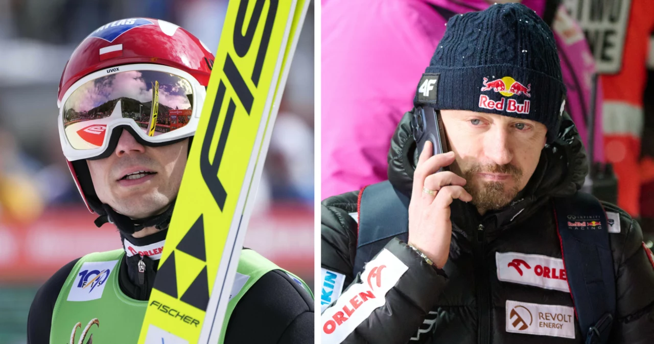 Skoki narciarskie. Na zdjęciu Kamil Stoch oraz Adam Małysz