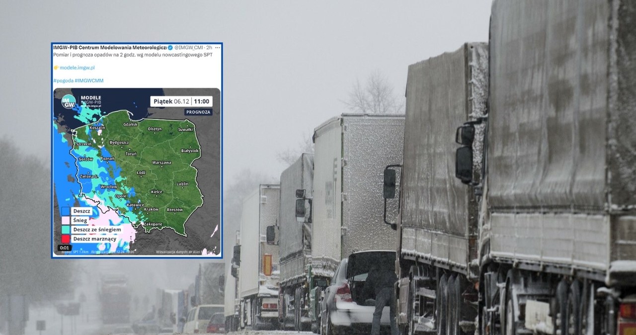 Pogoda zablokowała przejście graniczne. Ciężarówki nie przejadą