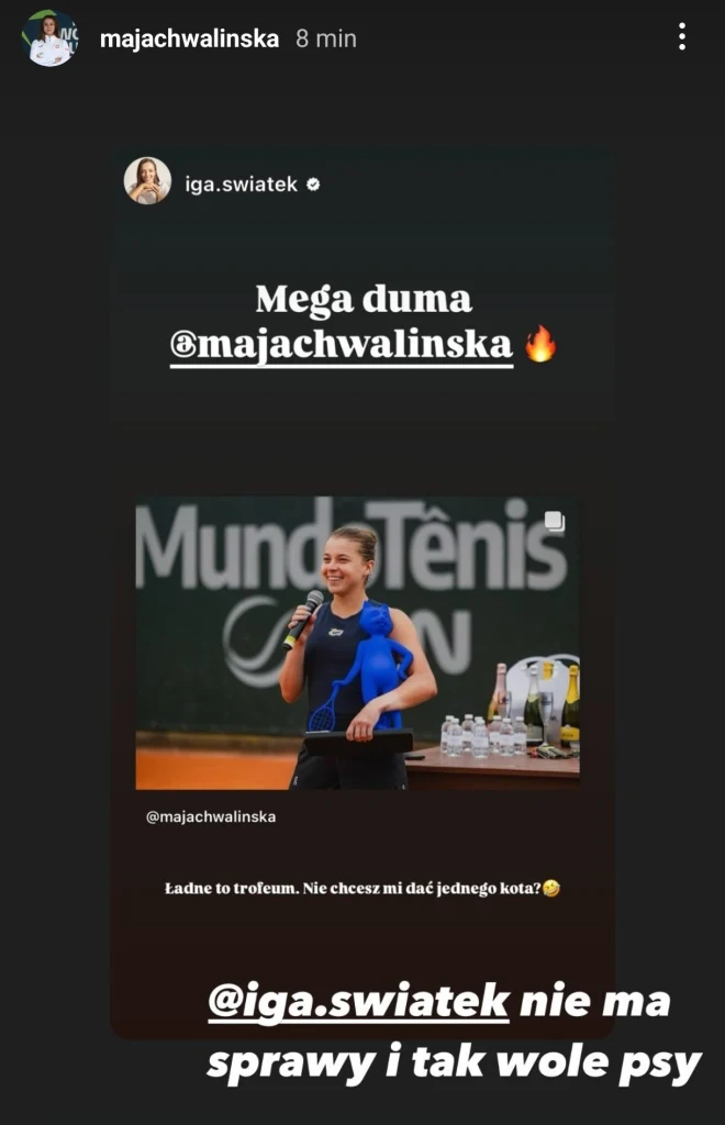 Maja Chwalińska odpowiedziała Idze Świątek na pytanie o specyficzne trofeum