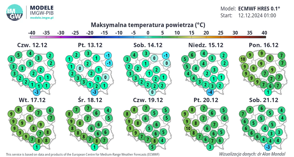 Ocieplenie rozpocznie się w poniedziałek i utrzyma do końca tygodnia. Najcieplej będzie na zachodzie: miejscami do 10 st. C