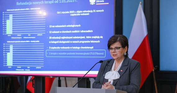 Od 1 stycznia 2025 roku będzie obowiązywać nowa lista leków refundowanych. Znajdzie się na niej 31 substancji stosowanych m.in. w onkologii, kardiologii i chorobach rzadkich - przekazała minister zdrowia Izabela Leszczyna.