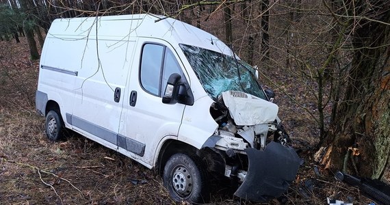 Śmiertelny wypadek w Wielkopolsce. Nie żyje 73-letni kierowca, który w poniedziałek nad ranem uderzył busem w drzewo w Przysiece (powiat gnieźnieński).