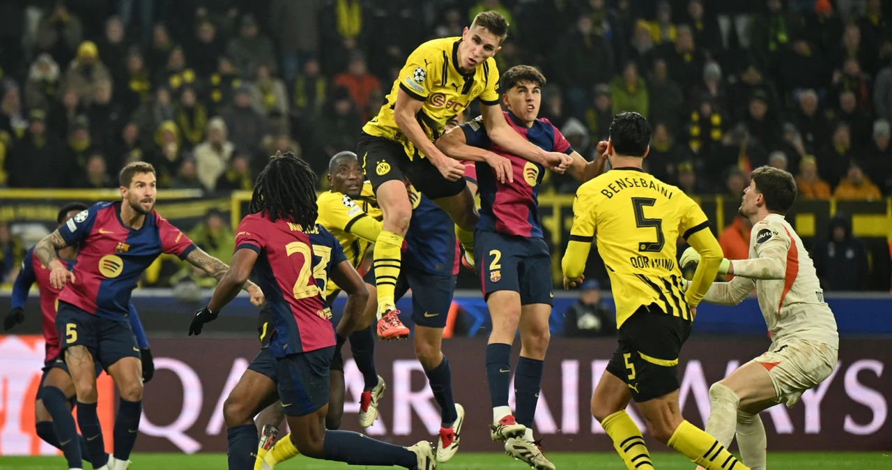 Kadr z meczu Borussia Dortmund - FC Barcelona 