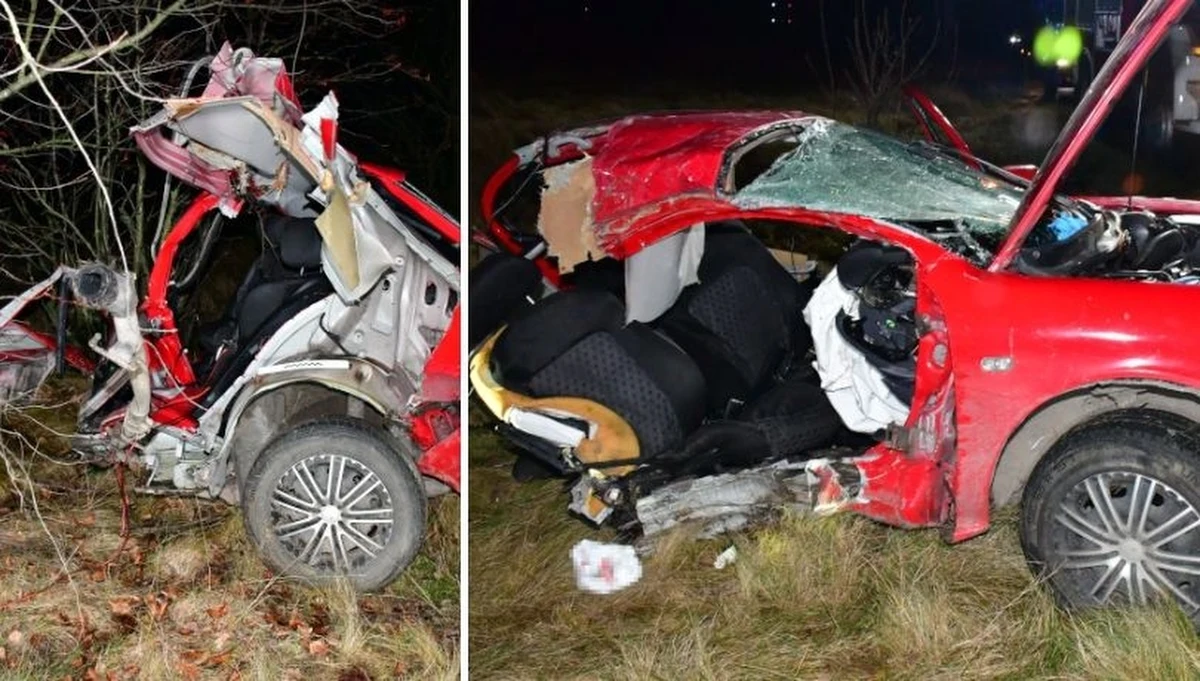 24-latek zmarł na miejscu po tragicznym wypadku, do którego doszło na drodze między Starym Guminem i Zaborowem w powiecie płońskim na Mazowszu - poinformowała policja w piątek. Kierowca seata - policja nadal ustala, kto nim był - uderzył w drzewo. Siła zderzenia była tak duża, że pojazd dosłownie rozerwał się na dwie części. Jadący w nim drugi mężczyzna w wieku 22 lat wyszedł w tego makabrycznego zdarzenia bez szwanku. 