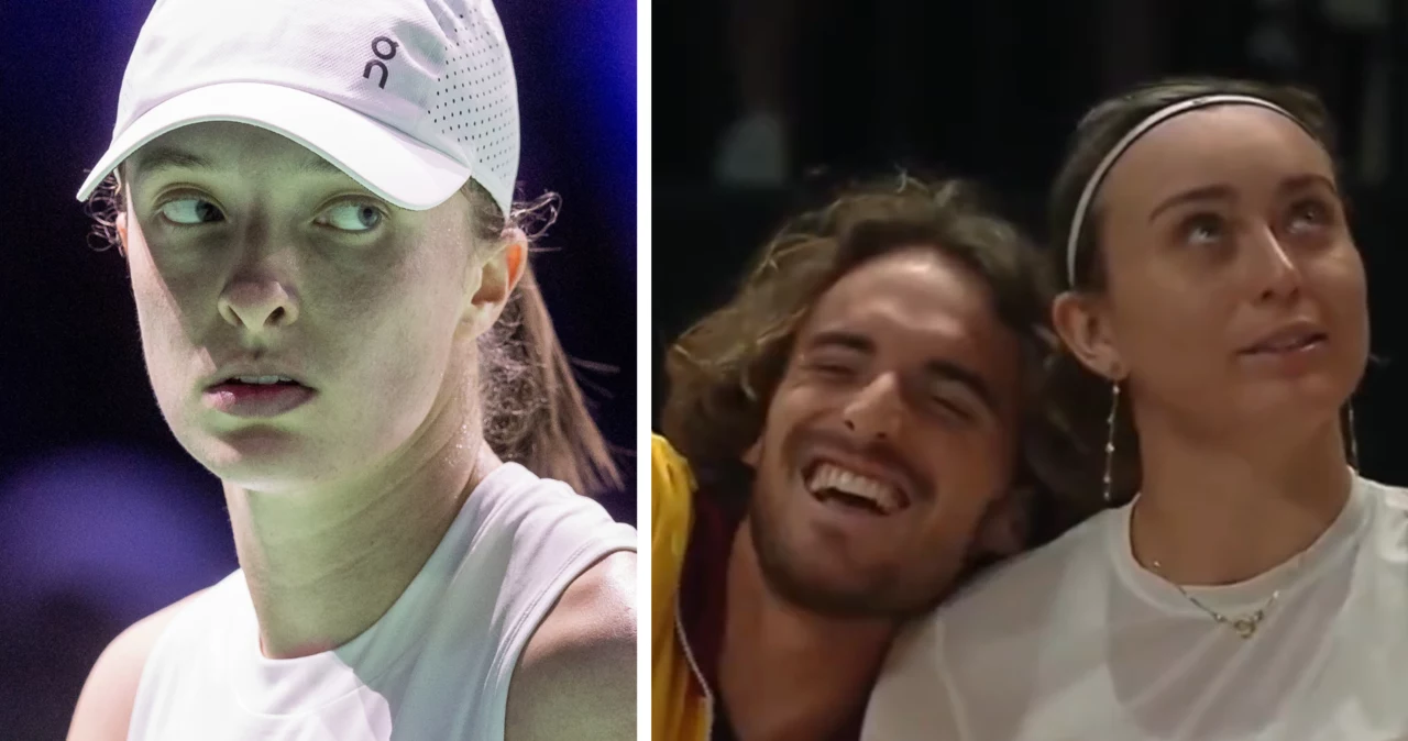 Tenis. Na zdjęciu Iga Świątek, Stefanos Tsitsipas oraz Paula Badosa