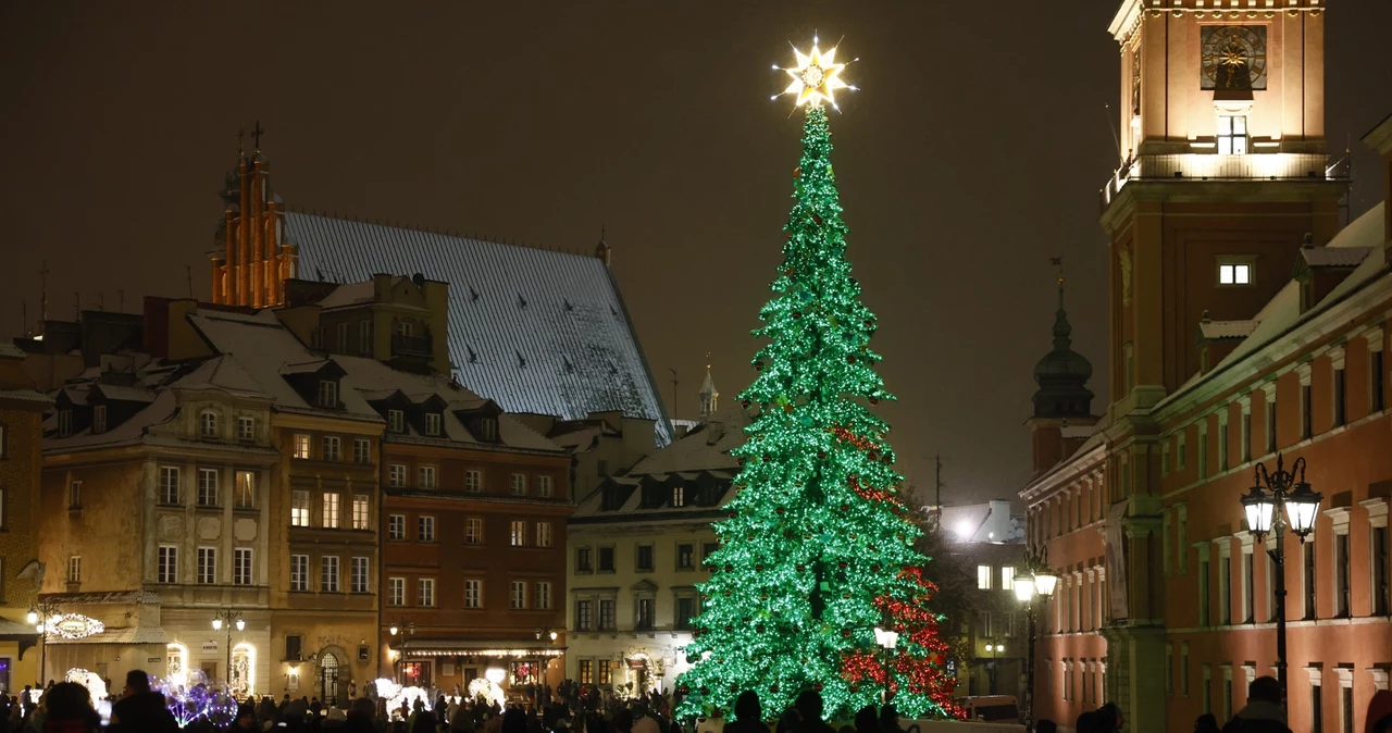 Choinka na placu Zamkowym w Warszawie (arch.)