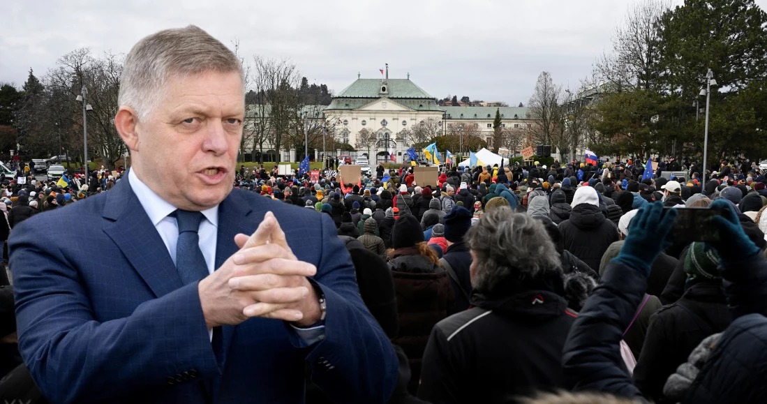 Protesty w Bratysławie po wizycie Roberta Ficy w Moskwie i spotkaniu z Władimirem Putinem