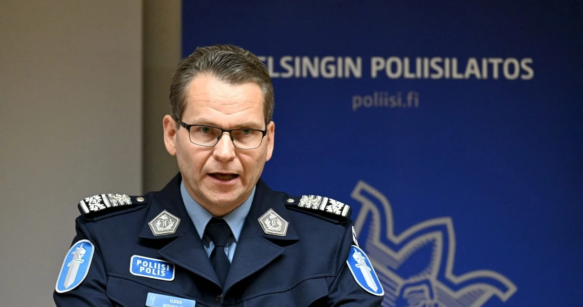 Finlandia oskarża Rosję o zniszczenie kabla na dnie Bałtyku. Na zdjęciu narodowy komisarz policji Ilkka Koskimäki podczas czwartkowej konferencji