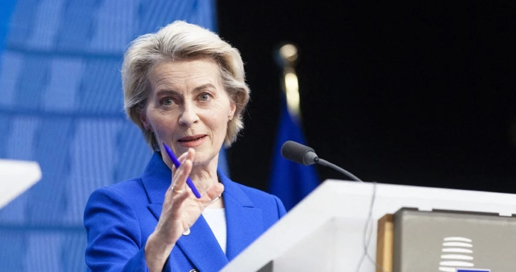 Ursula von der Leyen, szefowa Komisji Europejskiej. Bruksela zapowiada kolejne sankcje, chodzi o tzw. rosyjską flotę cieni 