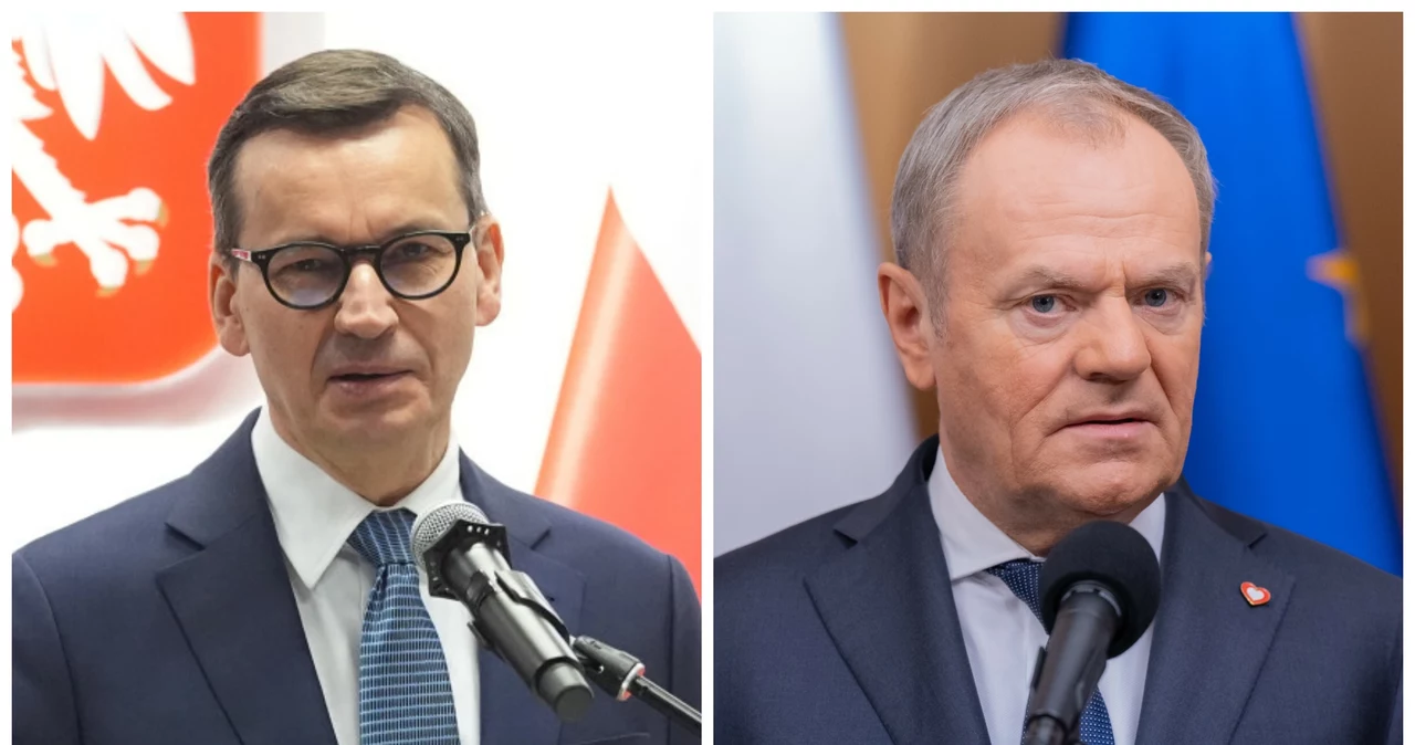 Mateusz Morawiecki i Donald Tusk. Obecny rząd został oceniony negatywnie przez ponad połowę uczestników sondażu