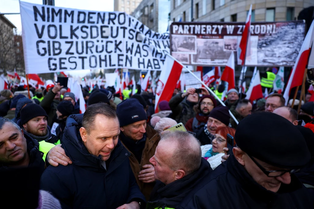 Karol Nawrocki na proteście rolników w Warszawie