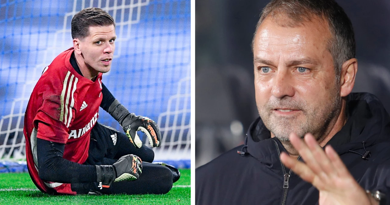 FC Barcelona. Na zdjęciu Wojciech Szczęsny oraz trener Hansi Flick