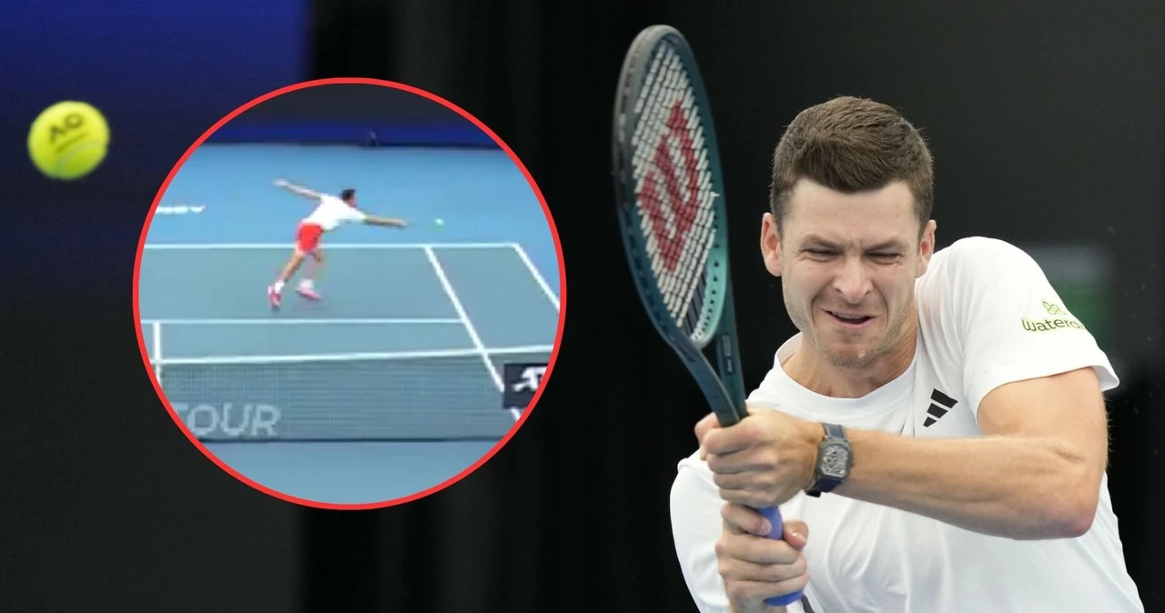 Hubert Hurkacz - screen w kółku: x.com/TennisTV