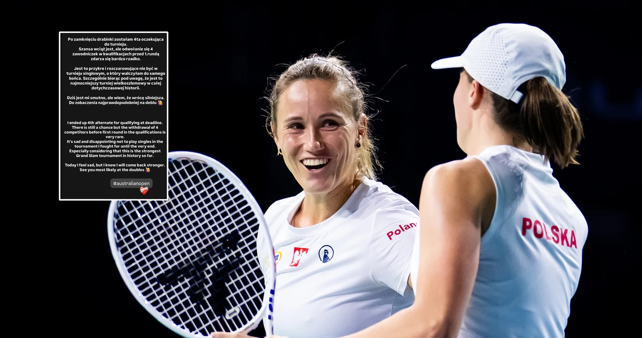 Katarzyna Kawa znakomicie spisywała się w końcówce sezonu, także u boku Igi Świątek. W Australian Open w singlu najprawdopodobniej jednak nie zagra