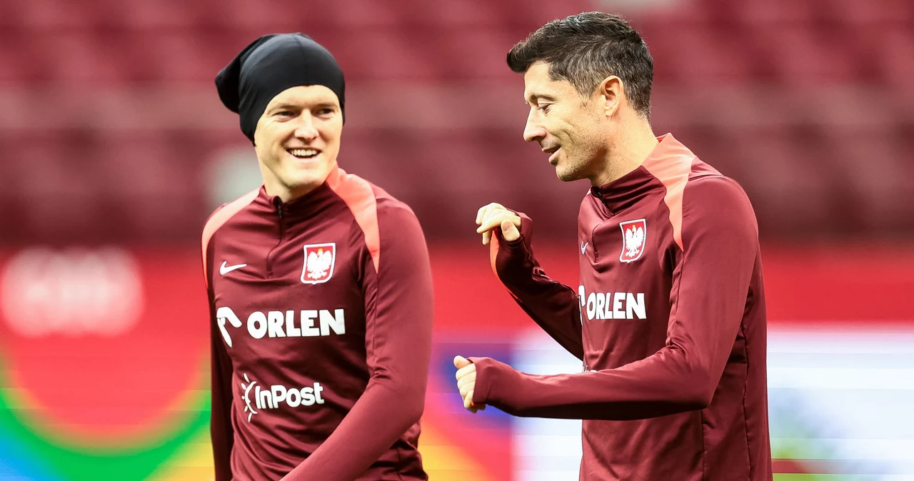 Karol Świderski i Robert Lewandowski w trakcie zgrupowania reprezentacji Polski 