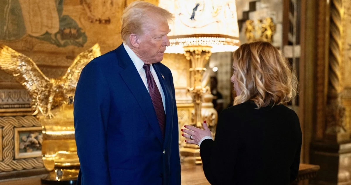 Szefowa rządu Włochy Giorgia Meloni podczas spotkania z prezydentem-elektem USA Donaldem Trumpem