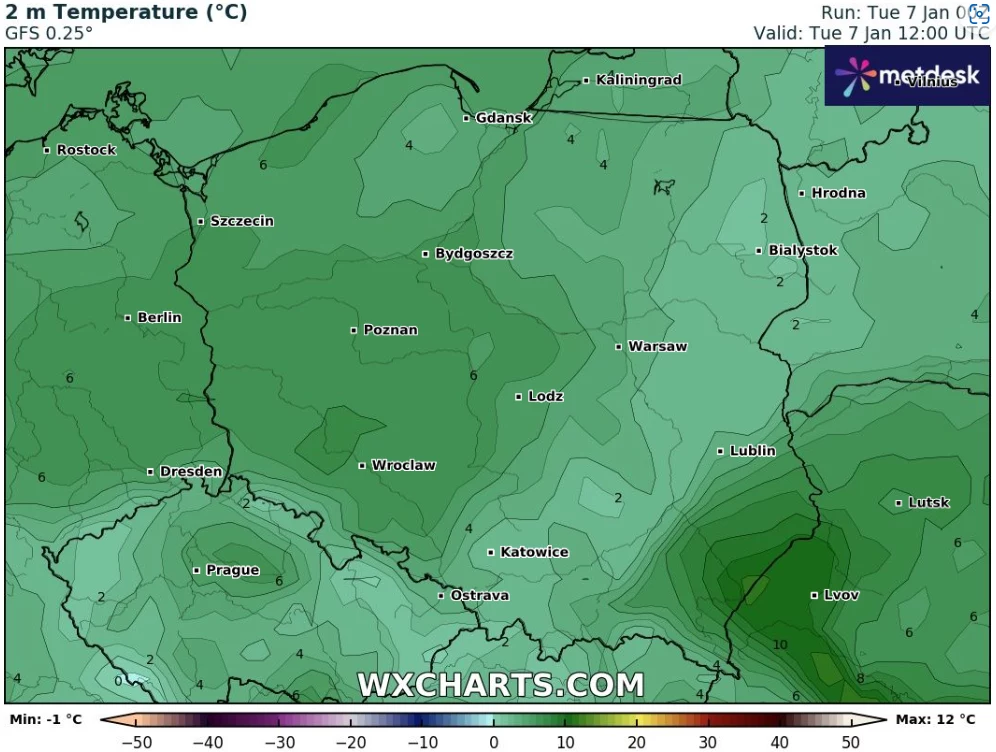 We wtorek na południowym wschodzie będzie bardzo ciepło, jak na tę porę roku: nawet 12 stopni Celsjusza