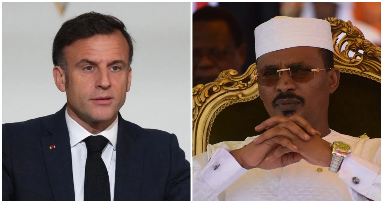 Emmanuel Macron i Mahamat Idriss Deby Itno