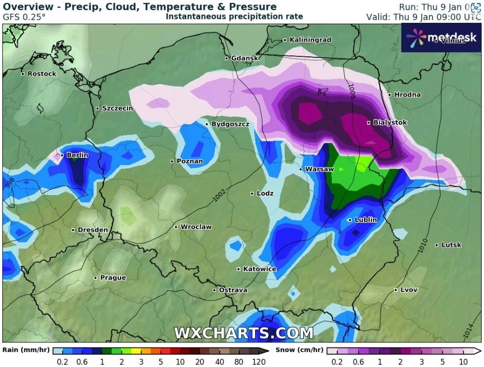 W wielu miejscach Polski spadnie deszcz, deszcz ze śniegiem i śnieg. Sporo białego puchu spadnie w górach i na północnym wschodzie