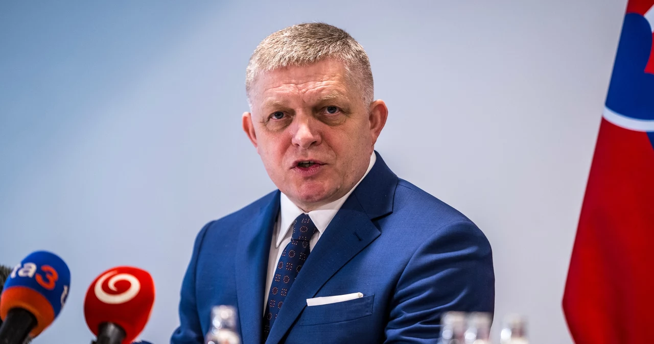 Robert Fico na konferencji po spotkaniu z unijnymi urzędnikami w Brukseli 9 stycznia