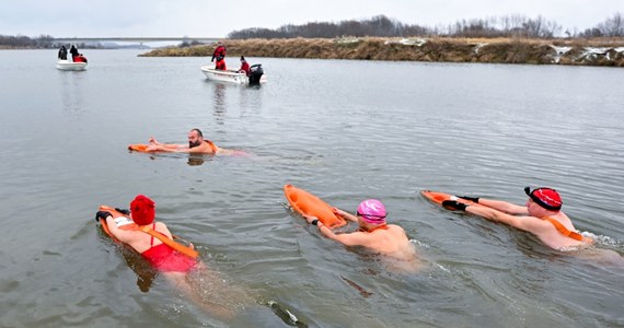 Prawie 40 osób przeprawiło się wpław przez Wisłę w Sandomierzu. W sobotę śmiałkowie zmierzyli się z 500-metrowym odcinkiem rzeki o temperaturze wody wynoszącej zaledwie 2 stopnie Celsjusza. To już ósma edycja Zimowej Przeprawy Wisły Wpław, która przyciągnęła entuzjastów z całej Polski.