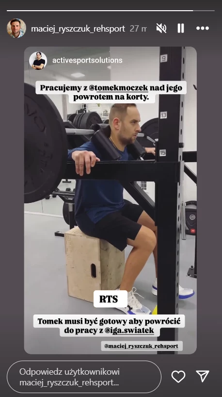 Tomasz Moczek - sparingpartner Igi Świątek