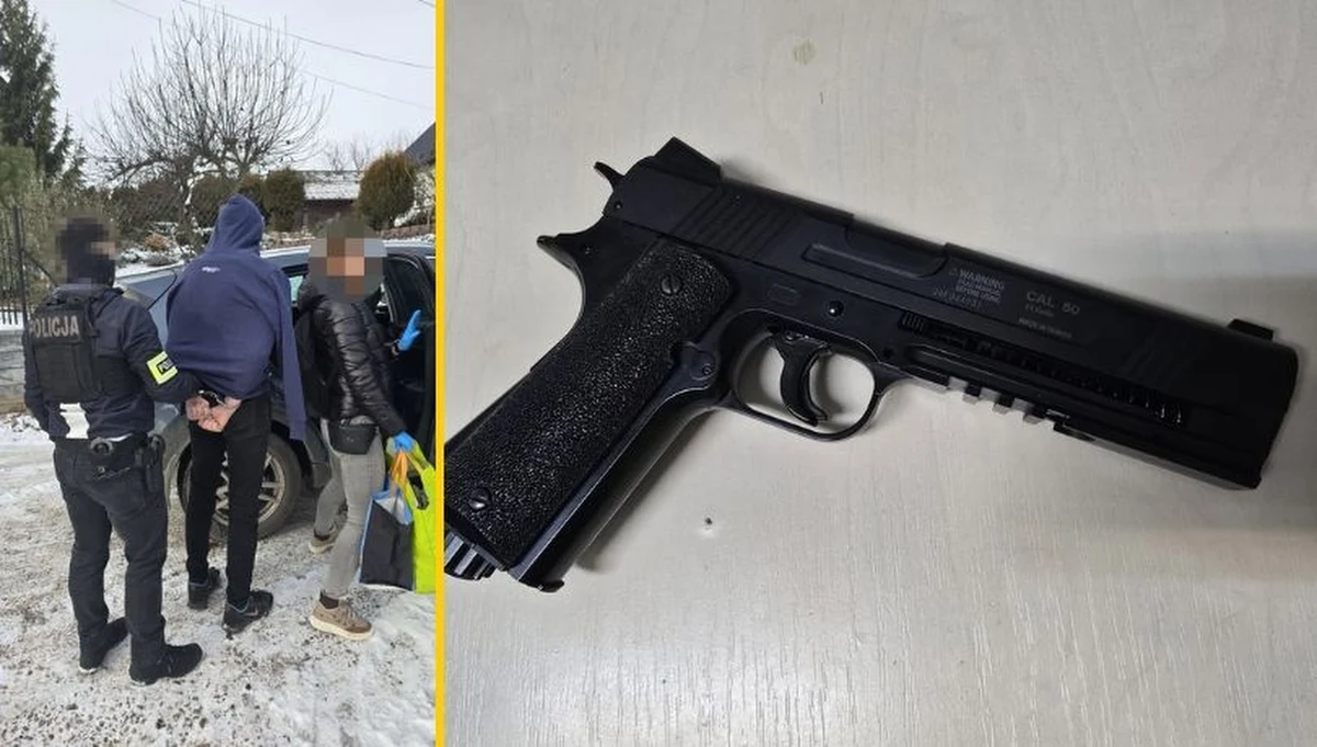 Do 3 lat więzienia grozi 22-latkowi, który w autobusie jadącym w kierunku Niepołomic w Małopolsce, podszedł do 15-latka, wyciągnął z reklamówki przedmiot przypominający broń i przyłożył go do głowy nastolatka. Zapytał go, czy się boi, po czym wyszedł z pojazdu. Został namierzony i usłyszał już zarzuty "kierowania gróźb pozbawienia życia oraz narażenia małoletniego na bezpośrednie niebezpieczeństwo utraty życia lub zdrowia". 