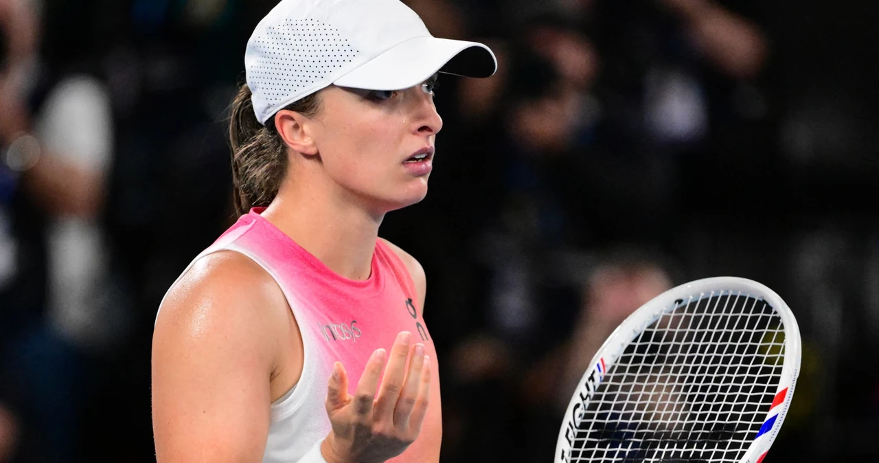 Iga Świątek podczas meczu z Madison Keys, Australian Open 2025