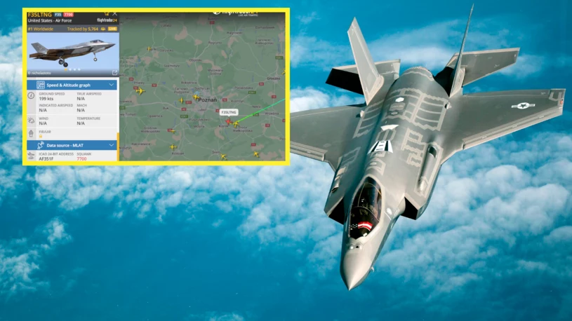 F-35 pojawił się na FlightRadarze. Latał nad Polską