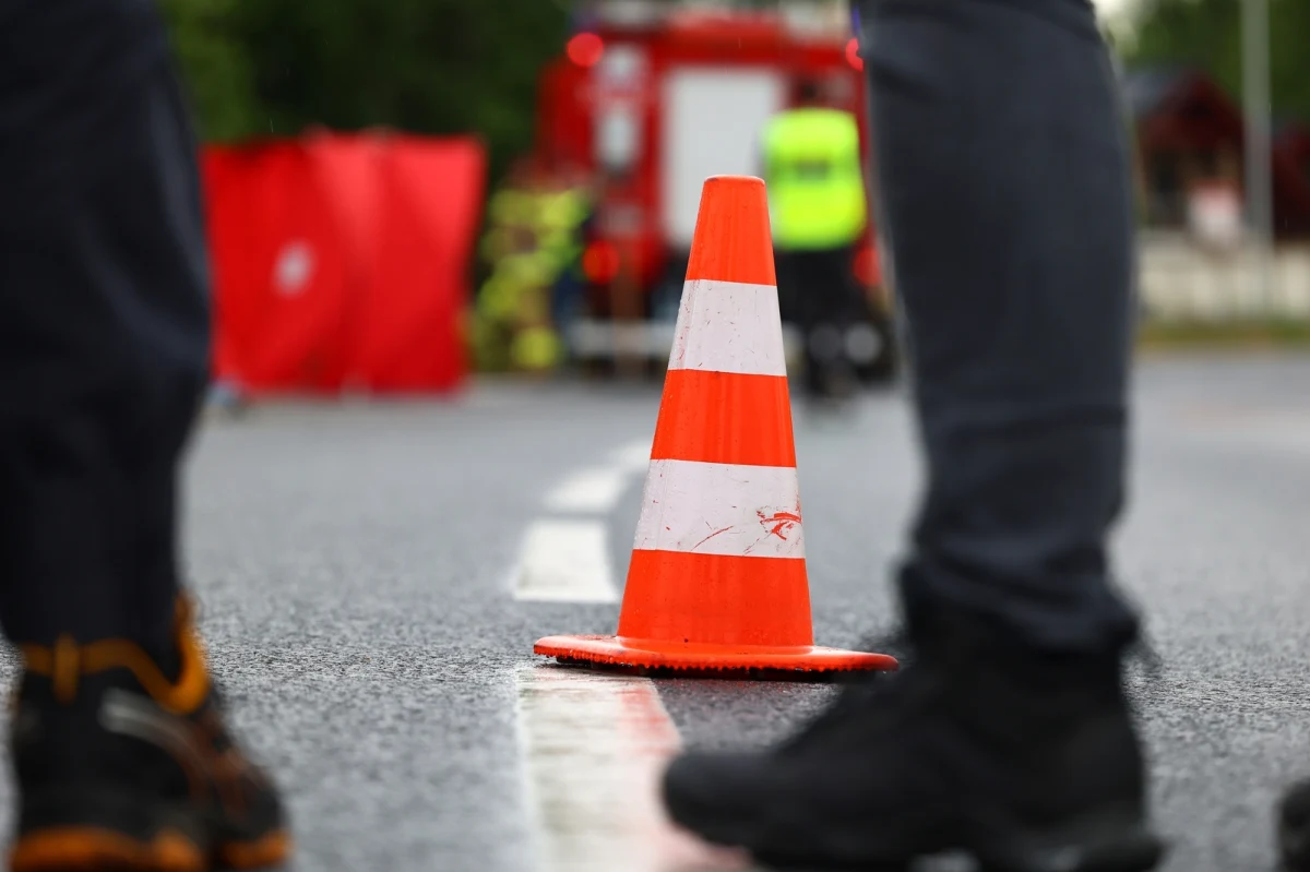 Tragiczny wypadek w Brwinowie. Auto zjechało na pobocze i uderzyło w drzewo, zginęli 19-latka i 21 latek.    