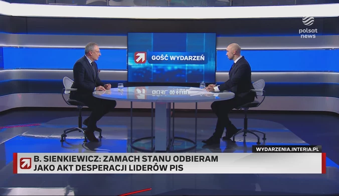 Sienkiewicz w "Gościu Wydarzeń" o "zamachu stanu": Akt najwyższej desperacji liderów PiS