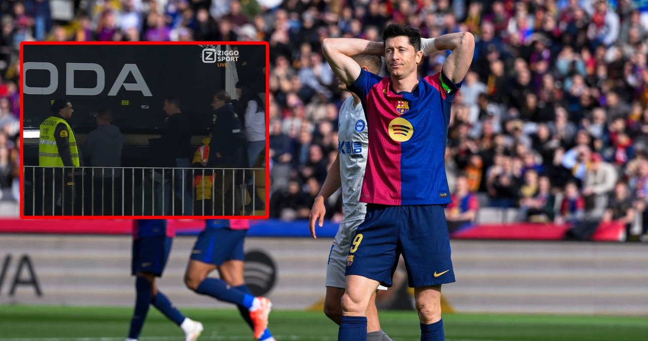 Sceny w meczu Barcelony. Minęło ledwie 30 minut, Lewandowski tylko obserwował
