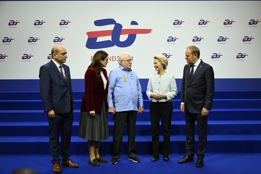 Powitanie Ursuli von der Leyen w Europejskim Centrum Solidarności w Gdańsku. / fot. Adam Warżawa / PAP Adam Warżawa