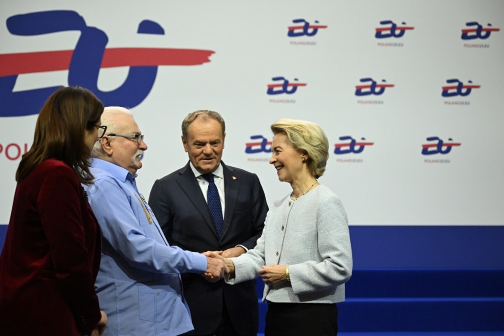 Powitanie Ursuli von der Leyen w Europejskim Centrum Solidarności w Gdańsku. / fot. Adam Warżawa / PAP Adam Warżawa
