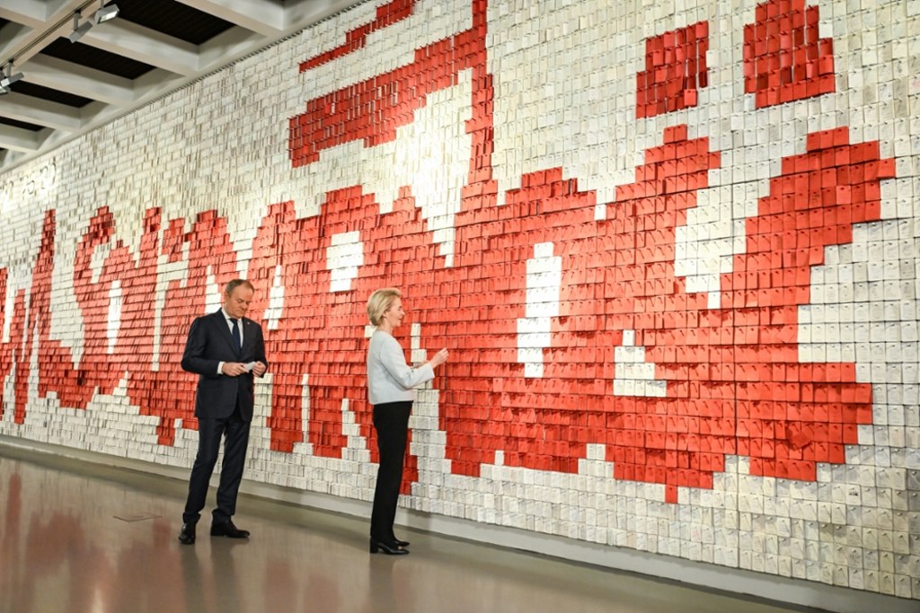 Powitanie Ursuli von der Leyen w Europejskim Centrum Solidarności w Gdańsku. / fot. Adam Warżawa / PAP Adam Warżawa