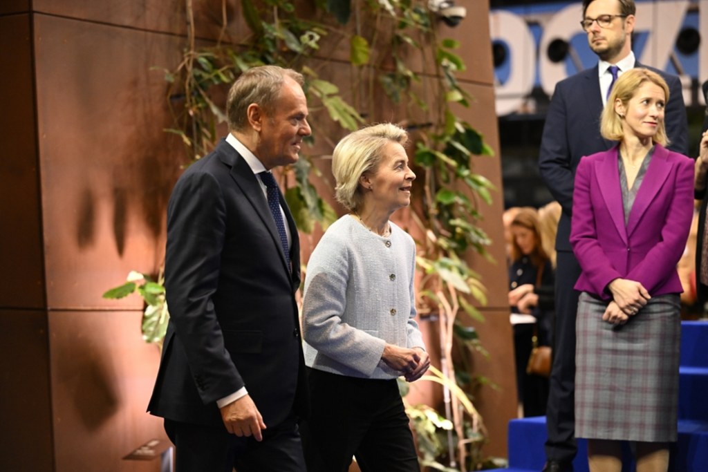 Powitanie Ursuli von der Leyen w Europejskim Centrum Solidarności w Gdańsku. / fot. Adam Warżawa / PAP Adam Warżawa