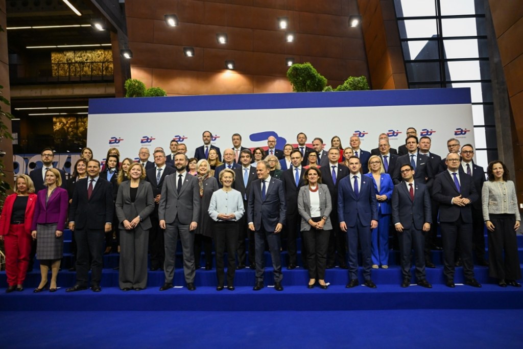 Powitanie Ursuli von der Leyen w Europejskim Centrum Solidarności w Gdańsku. / fot. Adam Warżawa / PAP Adam Warżawa