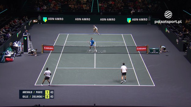 Skrót deblowego meczu Jan Zieliński/ Sander Gille - Marcelo Arevalo/ Mate Pavić z półfinału turnieju ATP w Rotterdamie.