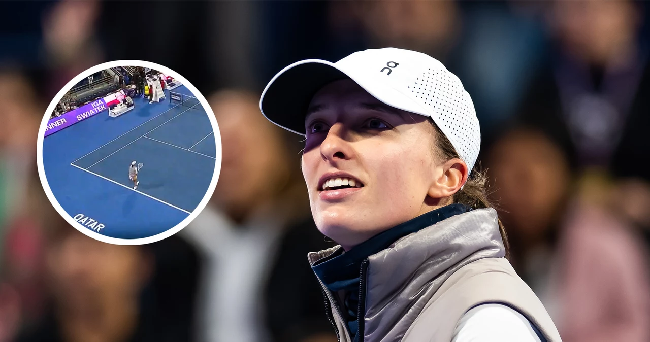 Iga Świątek odbijała piłkę jeszcze po zakończeniu spotkania drugiej rundy WTA 1000 w Dosze