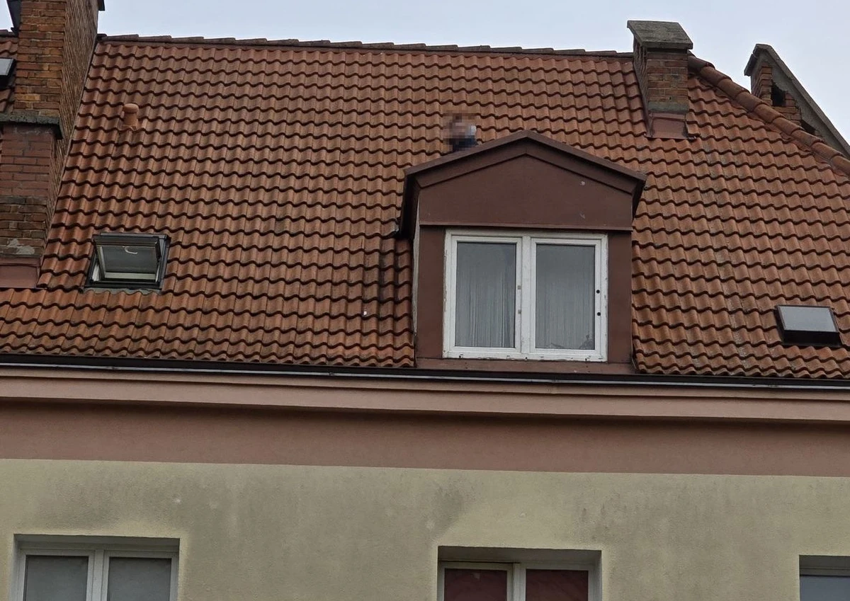 Policjanci z Gdańska zatrzymali 24-latka poszukiwanego dwoma listami gończymi. Mężczyzna ukrywał się na dachu budynku. Funkcjonariuszom udało się go ściągnąć za pomocą wysięgnika.