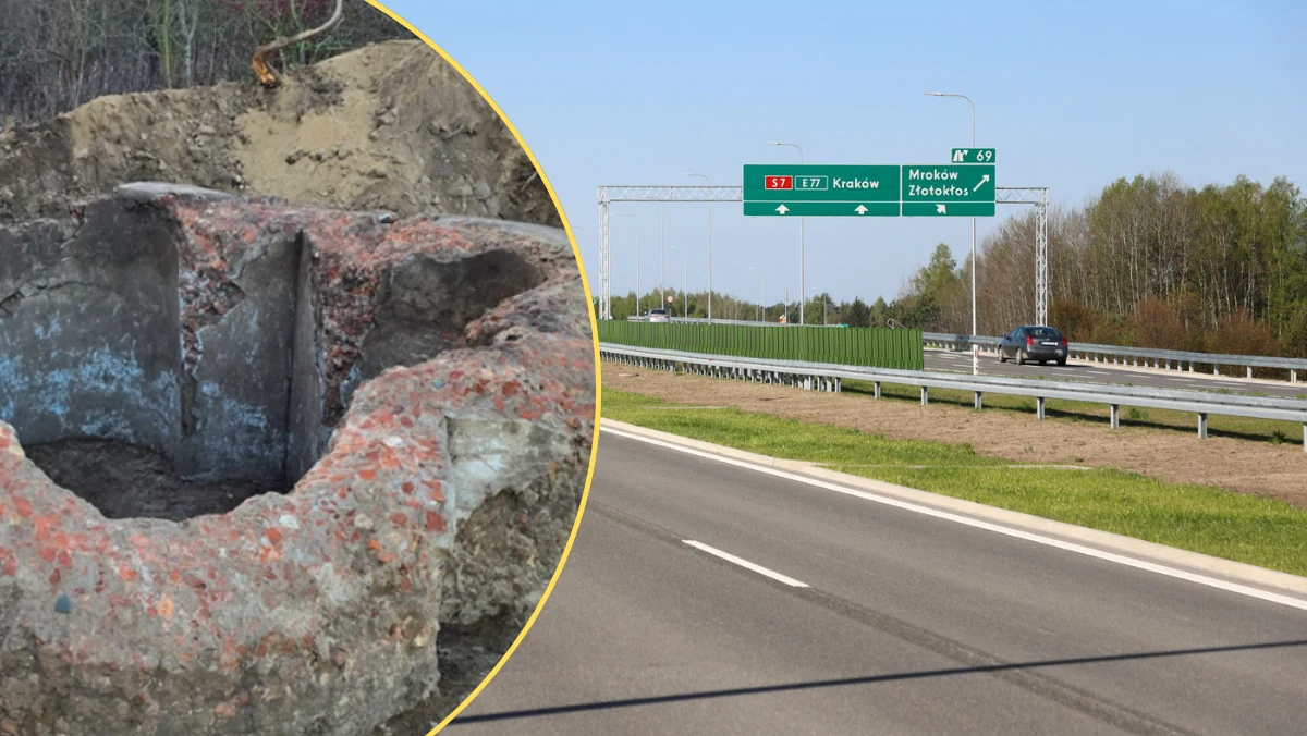 Zagadkowe odkrycie na Mazowszu. Fundamenty fontanny zostały znalezione przez nadzór archeologiczny podczas wykonywania robót ziemnych na odcinku DK7 pomiędzy Czosnowem a Modlinem. Przypominają one kształt koniczyny marokańskiej. 