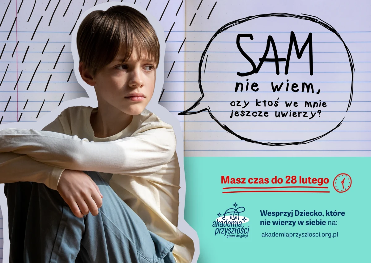 Tylko do 28 lutego można ufundować Indeks Sukcesów dla konkretnego dziecka w Akademii Przyszłości. Ten program społeczny wraz z darczyńcami i wolontariuszami od ponad 20 lat pomaga dzieciom z niską samooceną. Na stronie www.akademiaprzyszlosci.org.pl każdy z nas może poznać historię dziecka, a następnie wesprzeć podopiecznego i Akademię, fundując Indeks.