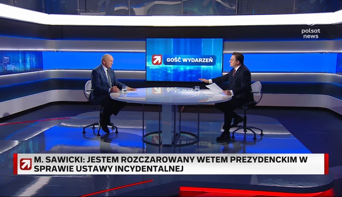Sawicki w "Gościu Wydarzeń" o ustawie incydentalnej: Jestem rozczarowany wetem pana prezydenta