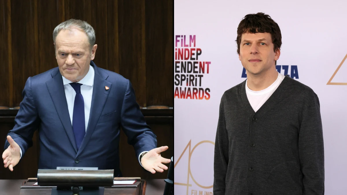 "Przyjeżdżaj do Polski. Tak cię tutaj wytrenujemy, że rolę następnego Jamesa Bonda masz w kieszeni" – tymi słowami premier Donald Tusk zwrócił się do aktora Jessego Eisenberga, który niedawno otrzymał polskie obywatelstwo. Odniósł się tym samym do sytuacji, kiedy amerykański aktor, mówił o przygotowywanych w Polsce szkoleniach wojskowych.