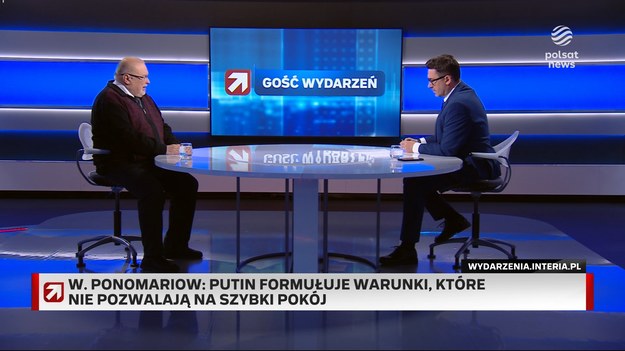 Prof. Władimir Ponomariow, rosyjski opozycjonista, prorektor Wolnego Uniwersytetu był gościem Grzegorza Kępki w programie "Gość Wydarzeń". Jak ocenił, "Putin formułuje warunki, które nie pozwalają na szybki pokój".