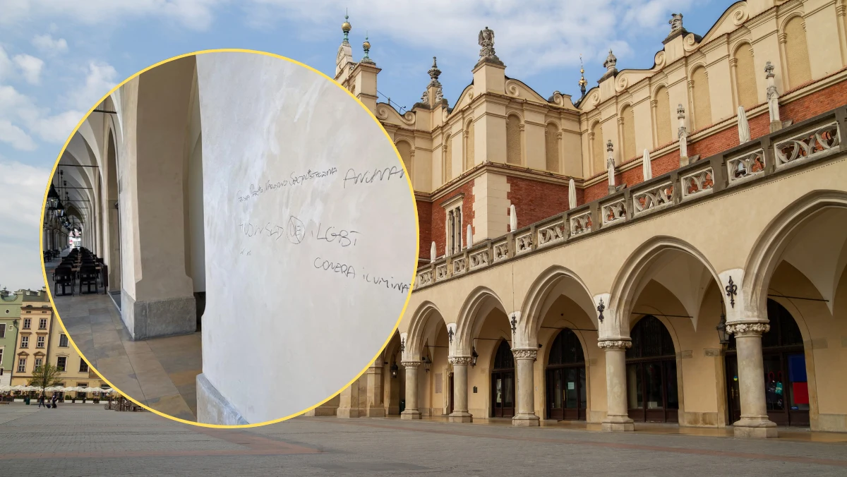 Na jednym z najcenniejszych obiektów Krakowa – Sukiennicach - pojawiły się niechciane bazgroły. Jak poinformował prezydent miasta Aleksander Miszalski, sprawca został już namierzony, teraz odpowie za niszczenie zabytku.