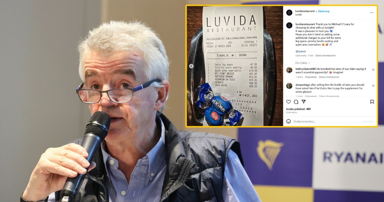 Szef Ryanaira dostał rachunek grozy. Restauracja wyjaśnia
