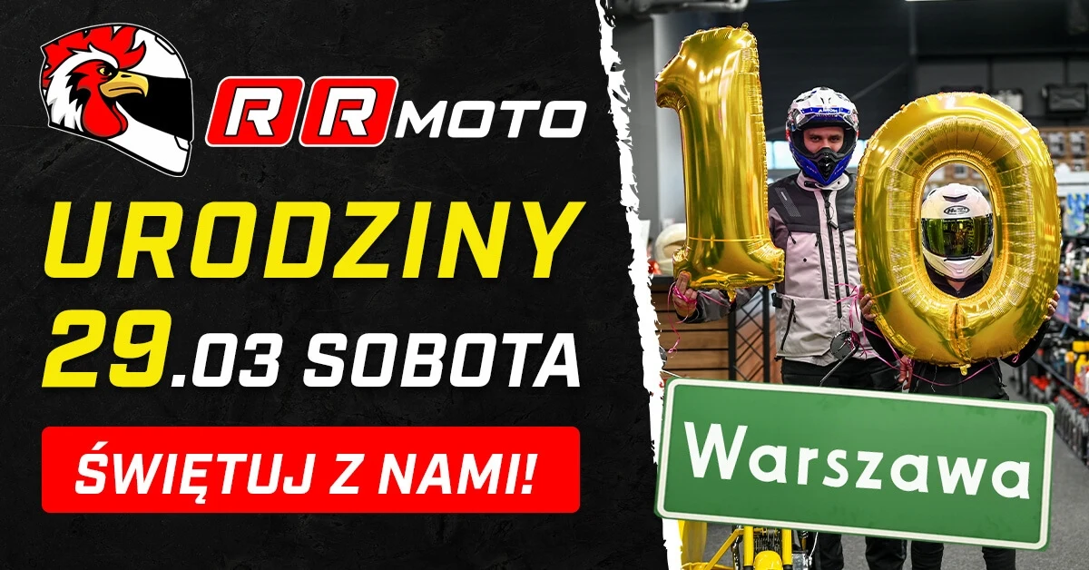 Dziesięć lat temu, z pasji do motocykli i chęci stworzenia miejsca, gdzie każdy motocyklista znajdzie wszystko, czego potrzebuje, powstał pierwszy sklep RRmoto. Od skromnych początków do Numeru 1 na rynku kasków, odzieży i akcesoriów motocyklowych – trzeba przyznać, że to była niesamowita jazda! Teraz, w 2025 roku, RRmoto zaprasza motocyklistów do wspólnego świętowania dekady pełnej pasji, rozwoju i niezapomnianych chwil.