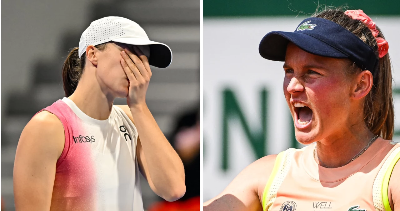 Fiona Ferro (L) w meczu US Open w 2021 roku doprowadziła Igę Świątek (P) do łez