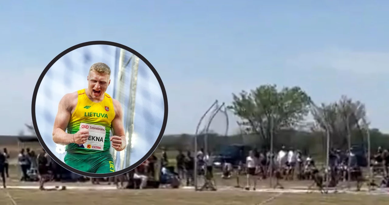 Szczere pole i zawody w Ramonie. Tam padł rekord świata w rzucie dyskiem. Pobił go Mykolas Alekna (w ramce)